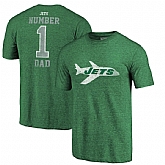 New York Jets Green Greatest Dad Retro Tri-Blend NFL Pro Line by Fanatics Branded T-Shirt,baseball caps,new era cap wholesale,wholesale hats